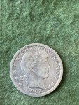 1902 Fine Barber Quarter Coin