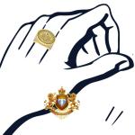 Moissanite American Eagle 14K Gold Ring Band