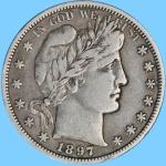 1897-S Barber Half Dollar Rare Key Date 50C