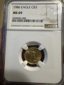1986 American Gold Eagle 1/10 oz Coin