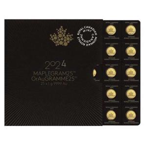 2024 Gold Maple Leaf 25 x 1 Gram Coins