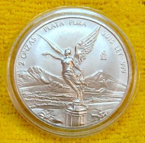 2015 2 oz Silver Libertad Bullion Coin