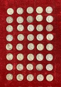 40 Mixed Date 1942-1945 Jefferson Silver War Nickels