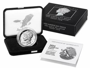 2024 1oz American Palladium Eagle Coin with Box