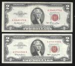 $2 Red Seal Notes - 1953 & 1963 Pair