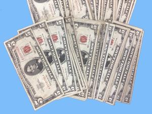 1953-1963 Red Seal Five Dollar Bill Lot