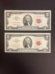 1963A $2 Red Seal Consecutive Serial Notes