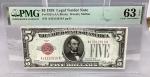 1928 $5 Red Seal Legal Tender Note - PMG 63