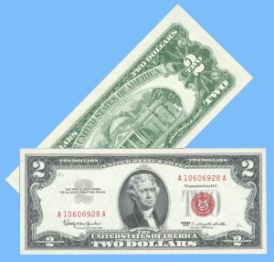 1963 Red Seal $2 Bill - Crisp Condition