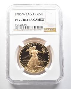 1986-W $50 American Gold Eagle 1 Oz PF70