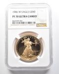 1986-W $50 American Gold Eagle 1 Oz PF70