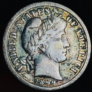 1899 Barber Dime Liberty Head Silver Coin