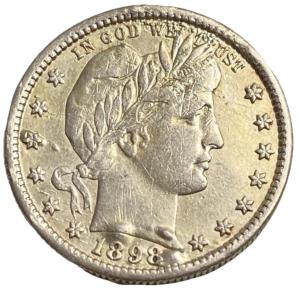 1898 S Barber Proof Quarter - Key Date Coin