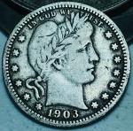1903 Barber Quarter 25C Liberty Head Silver Coin