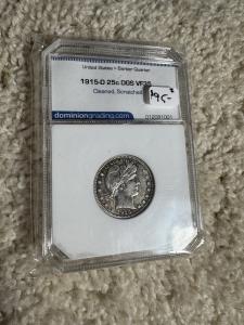 1915-D Barber Silver Quarter - Rare Graded Coin