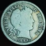 1893 Barber Dime Liberty Head 90% Silver Coin
