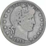1915 Barber Quarter Coin - Average Circulation