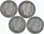 1915 Barber Quarter Coin - Average Circulation