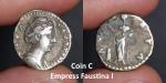 Ancient Roman Silver Denarius Coin, 1700+ Years Old