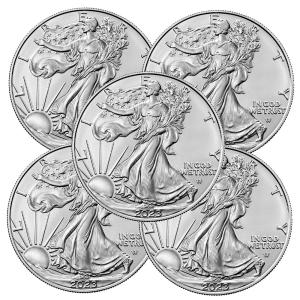 5 American Silver Eagle coins, 2023 edition