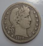 1910 Philly Barber Silver 25C Quarter