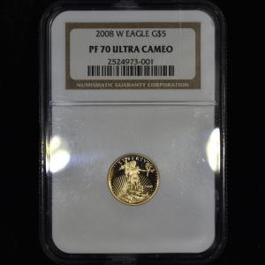 2008-W $5 Proof Gold American Eagle Coin NGC PF-70