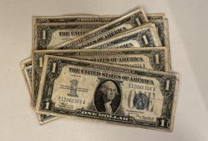 $1 Funny Blue Seal Silver Certificate Currency Note