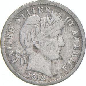 1912-S Barber Dime 90% Silver Coin