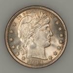 1892 Silver Barber Quarter in Capital Holder