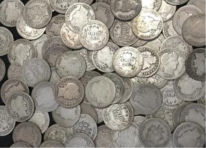 50 Silver Barber Dimes (1892-1916) in Roll