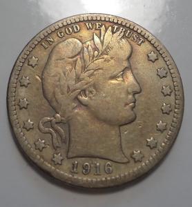 1916 D Denver Barber Silver 25C Quarter