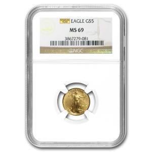 1/10 oz American Gold Eagle Coin MS-69