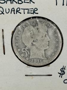 1916-D Barber Quarter 25 Cents