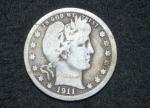 1911 Barber Quarter - 90% Silver Coin
