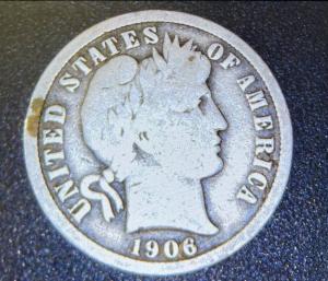 1906 Barber Silver Dime - Great Value Coin