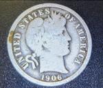 1906 Barber Silver Dime - Great Value Coin
