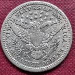 1914 Barber Quarter 25c - VF Details