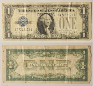 1928-B FunnyBack $1 Blue Seal Silver Certificate