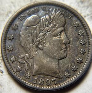 1897 Barber Quarter - Circulated and Attractive