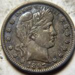 1897 Barber Quarter - Circulated and Attractive