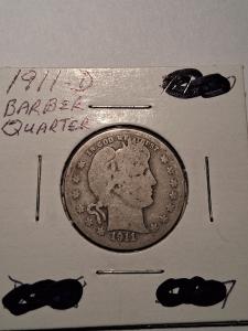 1911 Barber Quarter - 90% Silver Coin