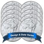 10 American Silver Eagle 1 oz Coins - Random Year