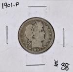 1901-P Barber Silver Quarter 25C - Rare Find