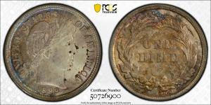 1899 Barber Dime PCGS MS64 with Colorful Toning