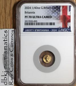 2024 UK Britannia 1/40 oz Gold Coin