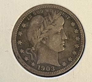 1903 Barber Quarter - Better Date, Strong F/VF