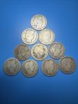 10 Barber Silver Quarters - $2.50 Face Value