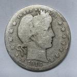 1914 D Barber Quarter 25C Silver Coin