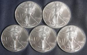 2025 Silver American Eagle Coin Set of 5