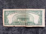 1934-D Blue Seal $5 Silver Certificate Note